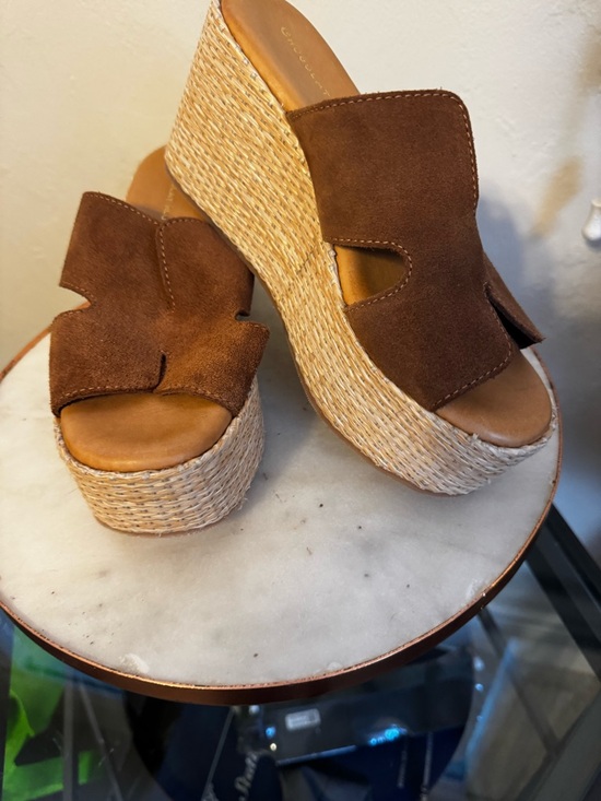 Chocolat Blu Shoes - Chocolat Blu Brown Suede Espadrille Wedge Sandals